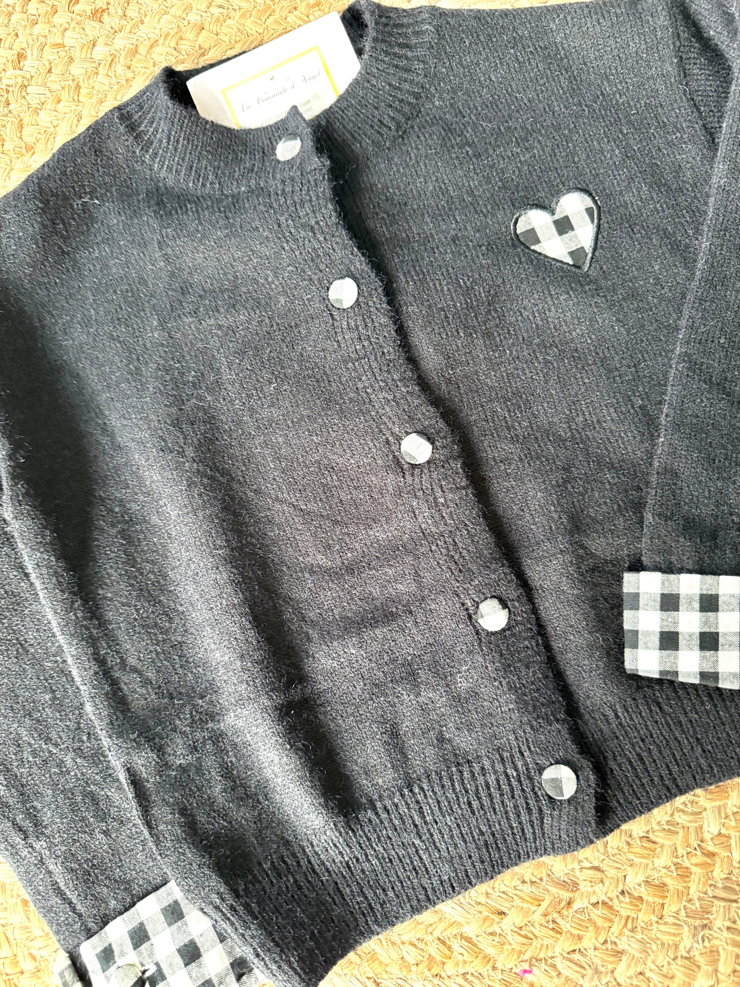 Gilet Uni avec Imprimé Vichy