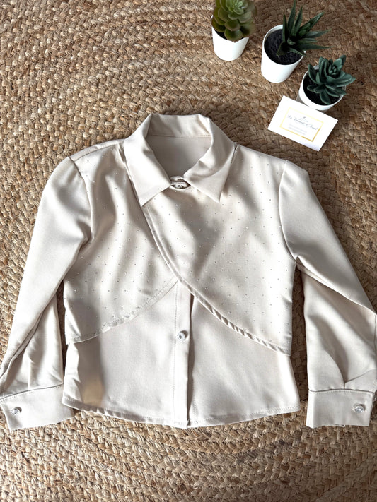 Chemise Beige Strass