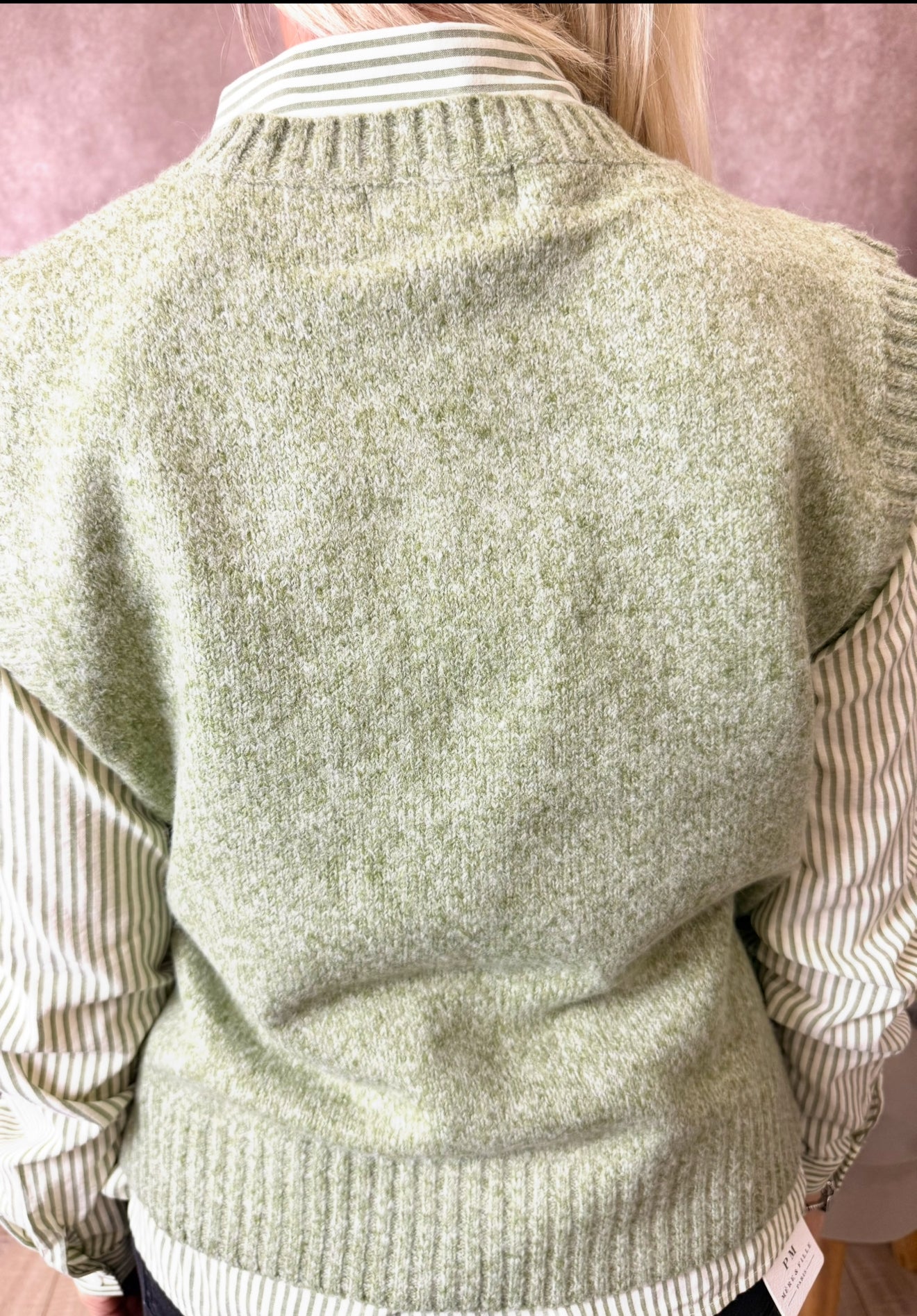 Pull sans manches vert – Look Mère & Fille 🤍✨