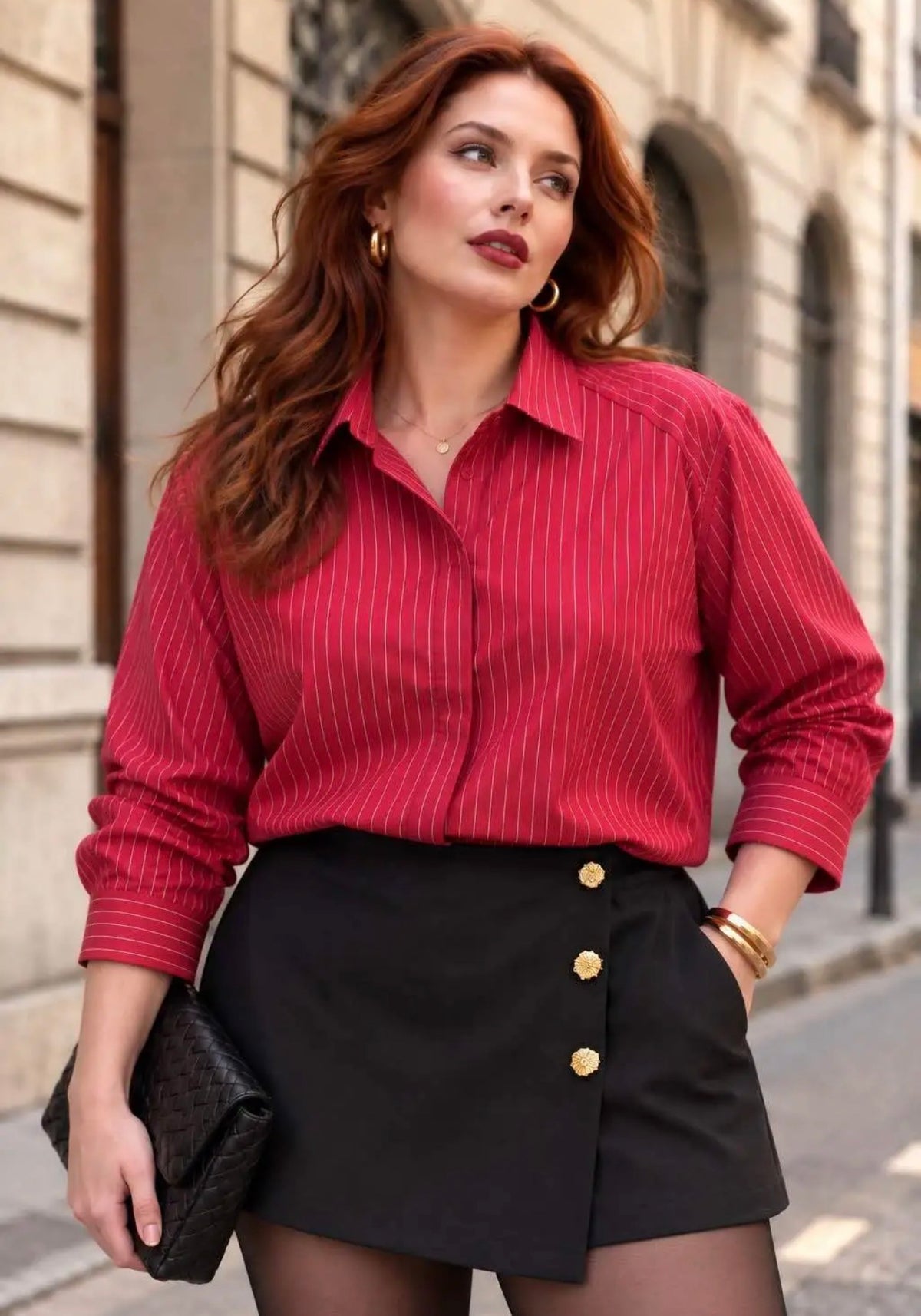 ❤️ Chemise bordeaux rayée