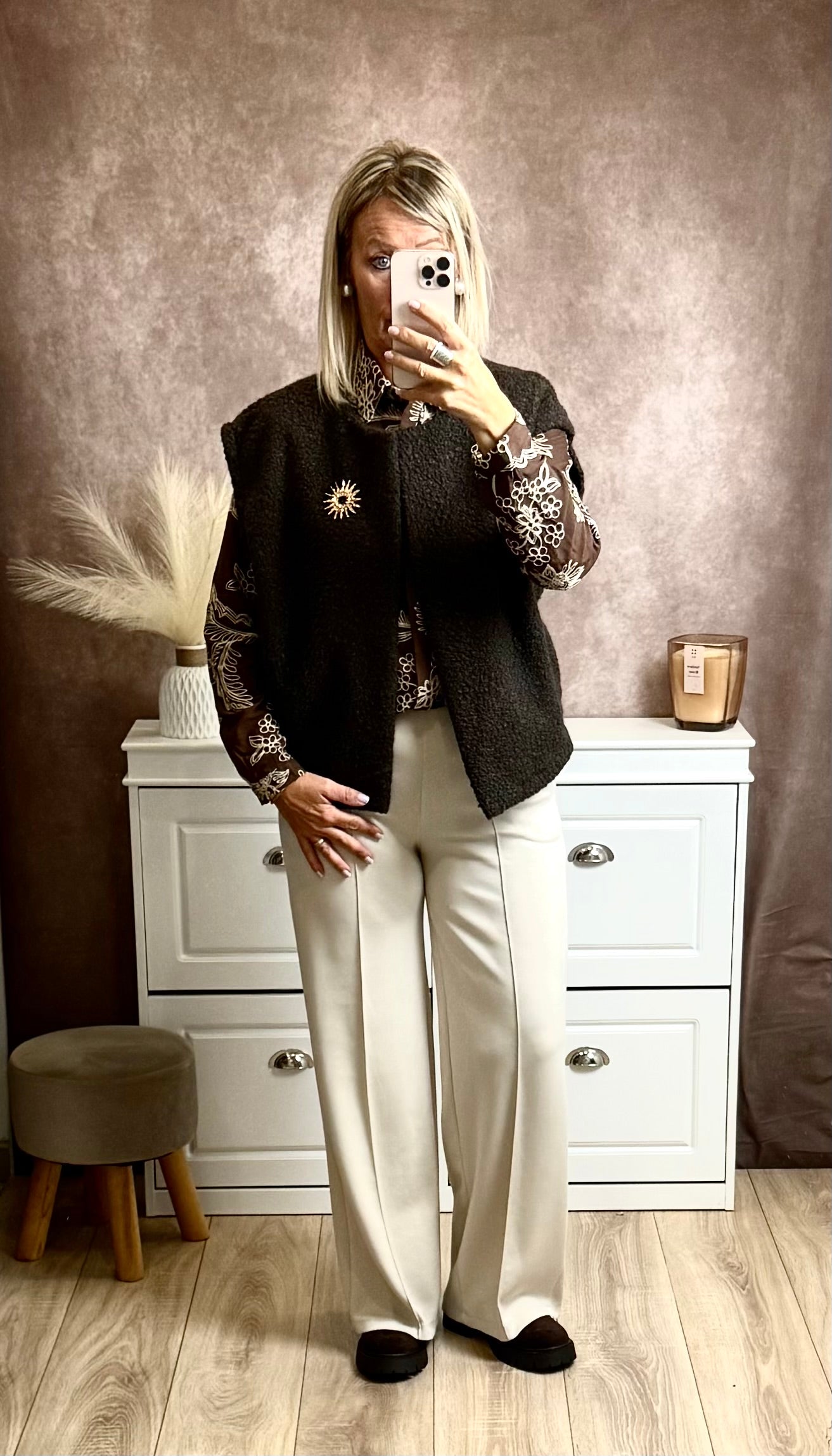 Pantalon à taille élastique avec poches