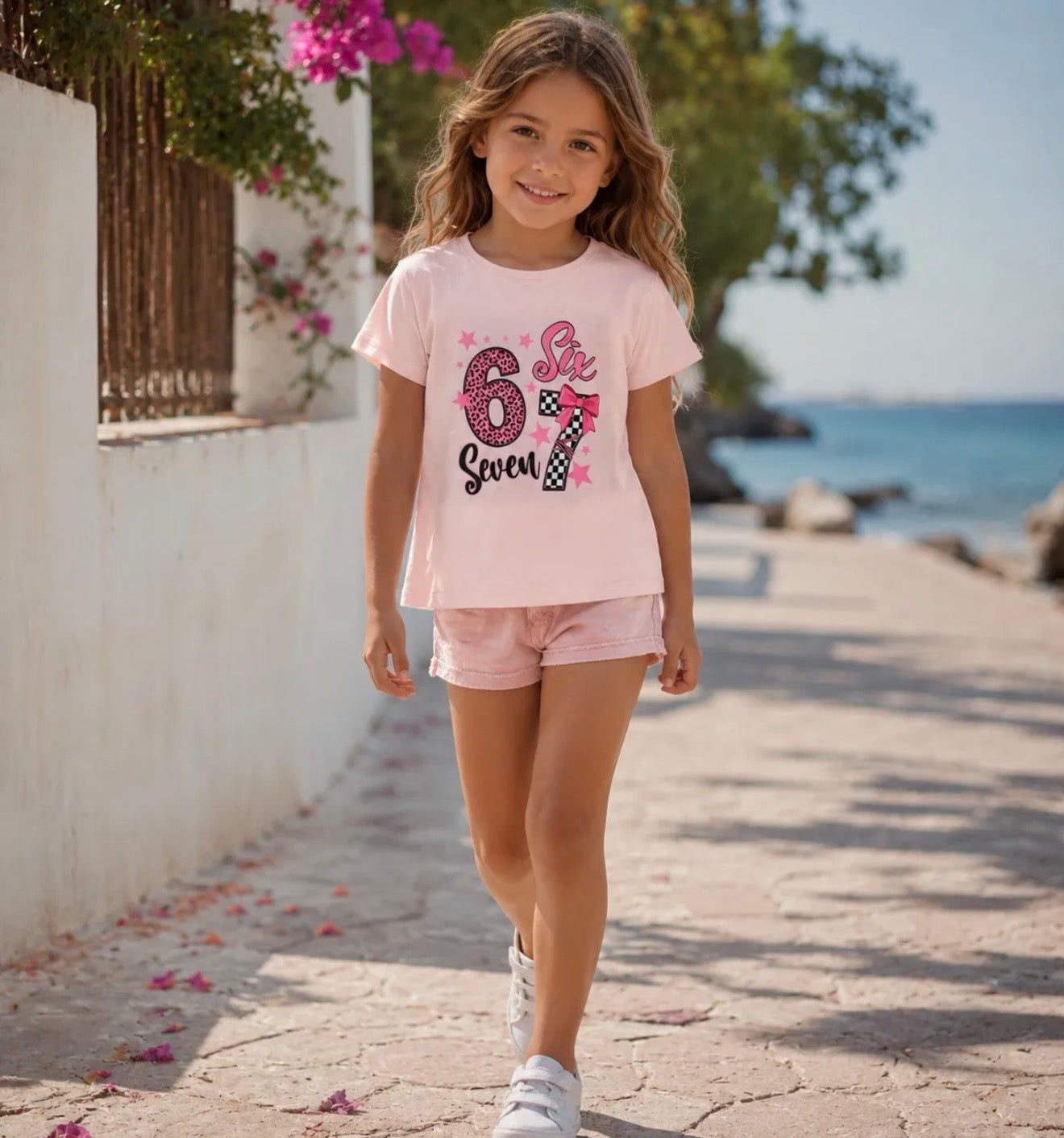 T-shirt fille Six Seven