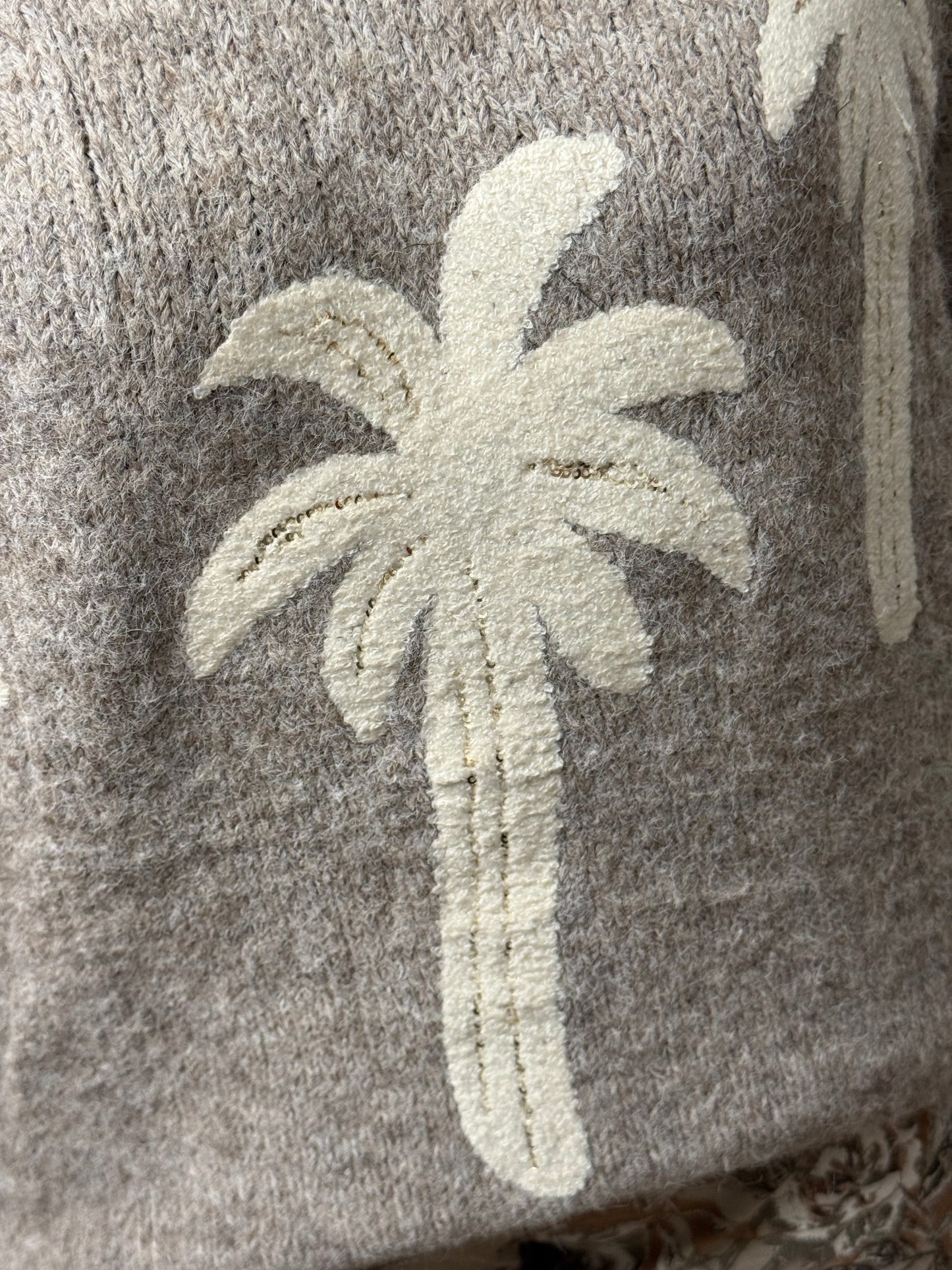 🌴 Pull à 3 palmiers sequins – Taille unique (36 au 48)