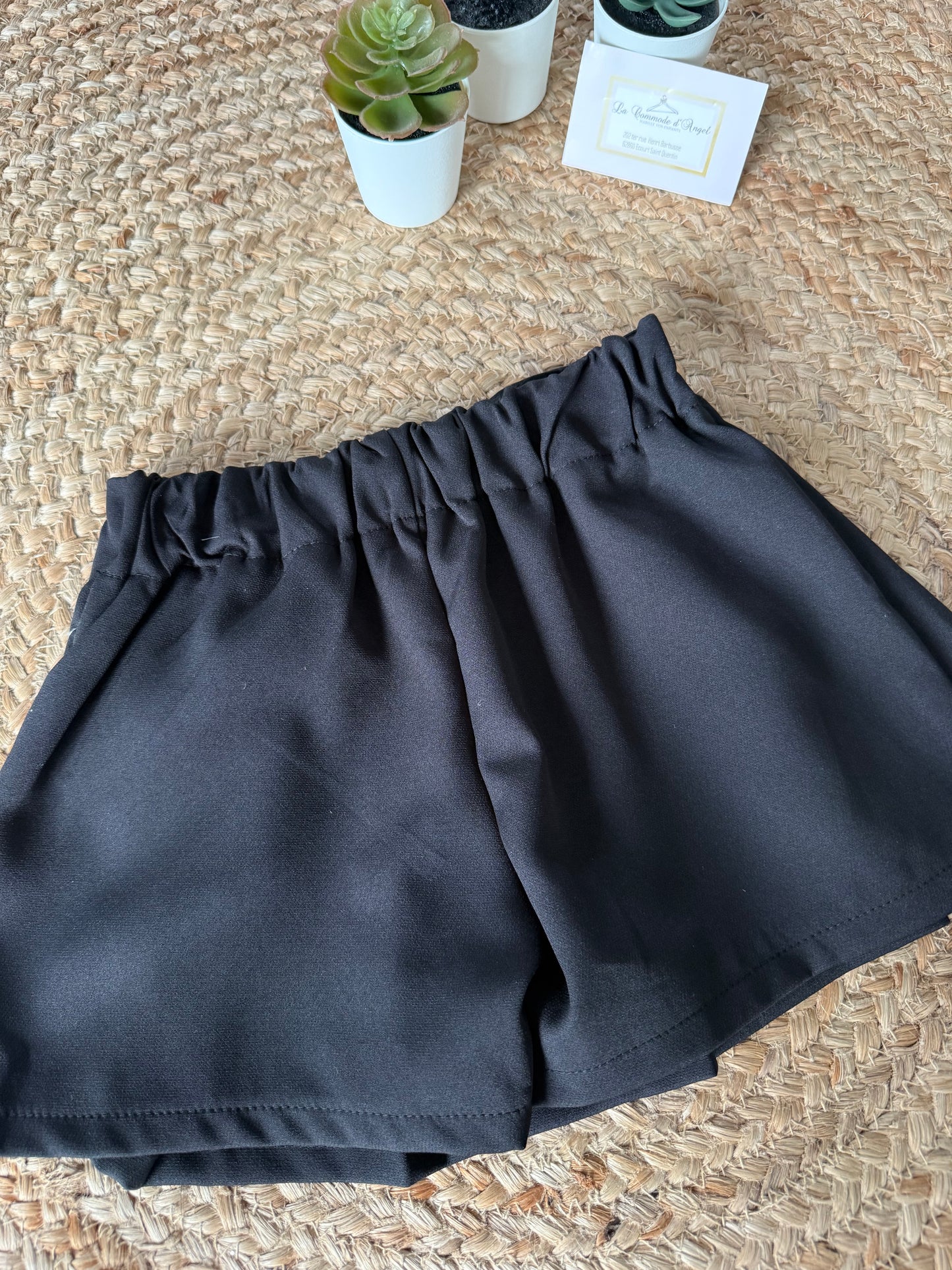 Jupe-Short Noire Plissée