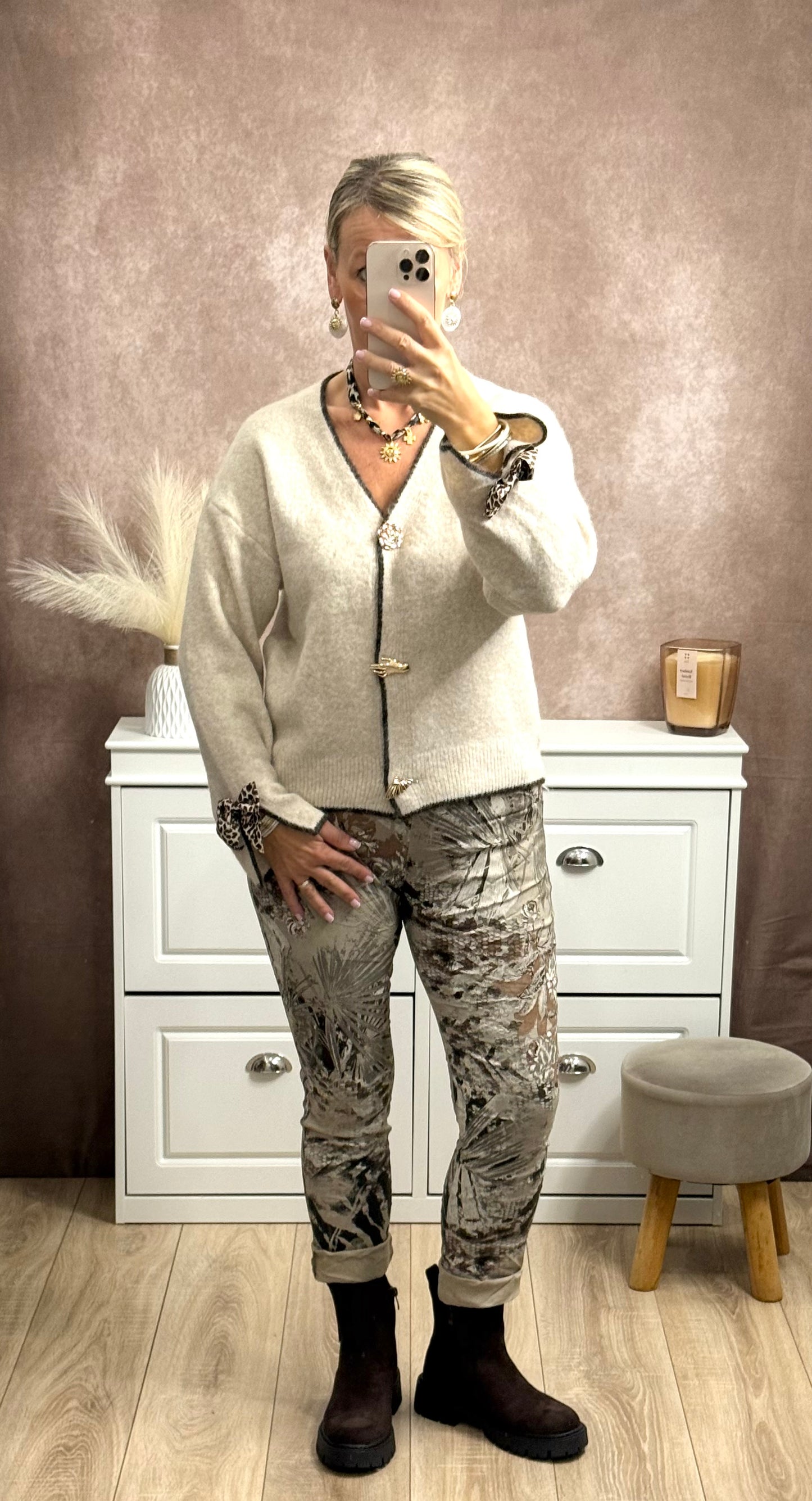 🐆 Gilet à nœud imprimé léopard – Taille unique (36 au 48)