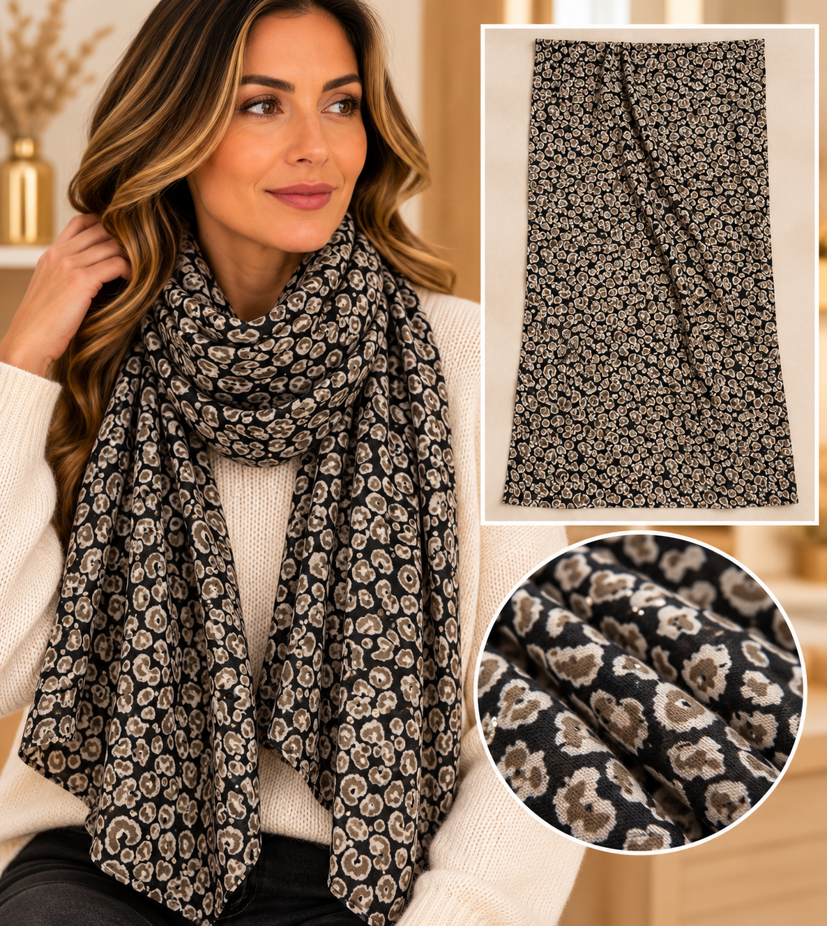 Foulard femme à motifs – Plusieurs modèles disponibles