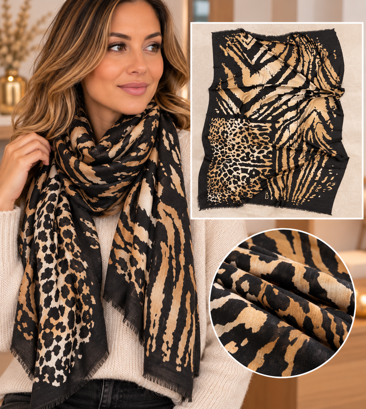 Foulard femme à motifs – Plusieurs modèles disponibles
