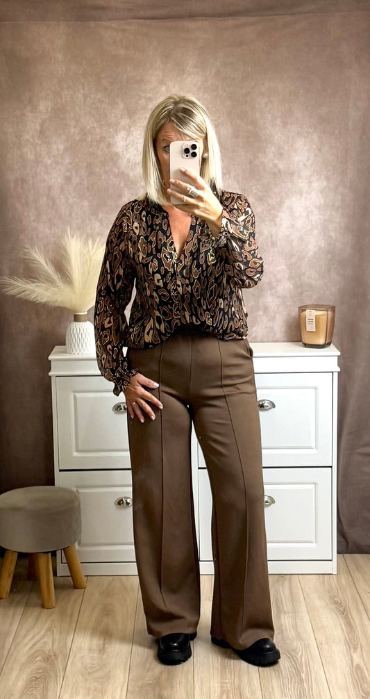 Pantalon à taille élastique avec poches