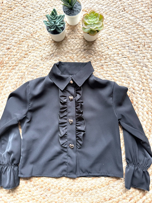 Chemise avec boutons cœur doré