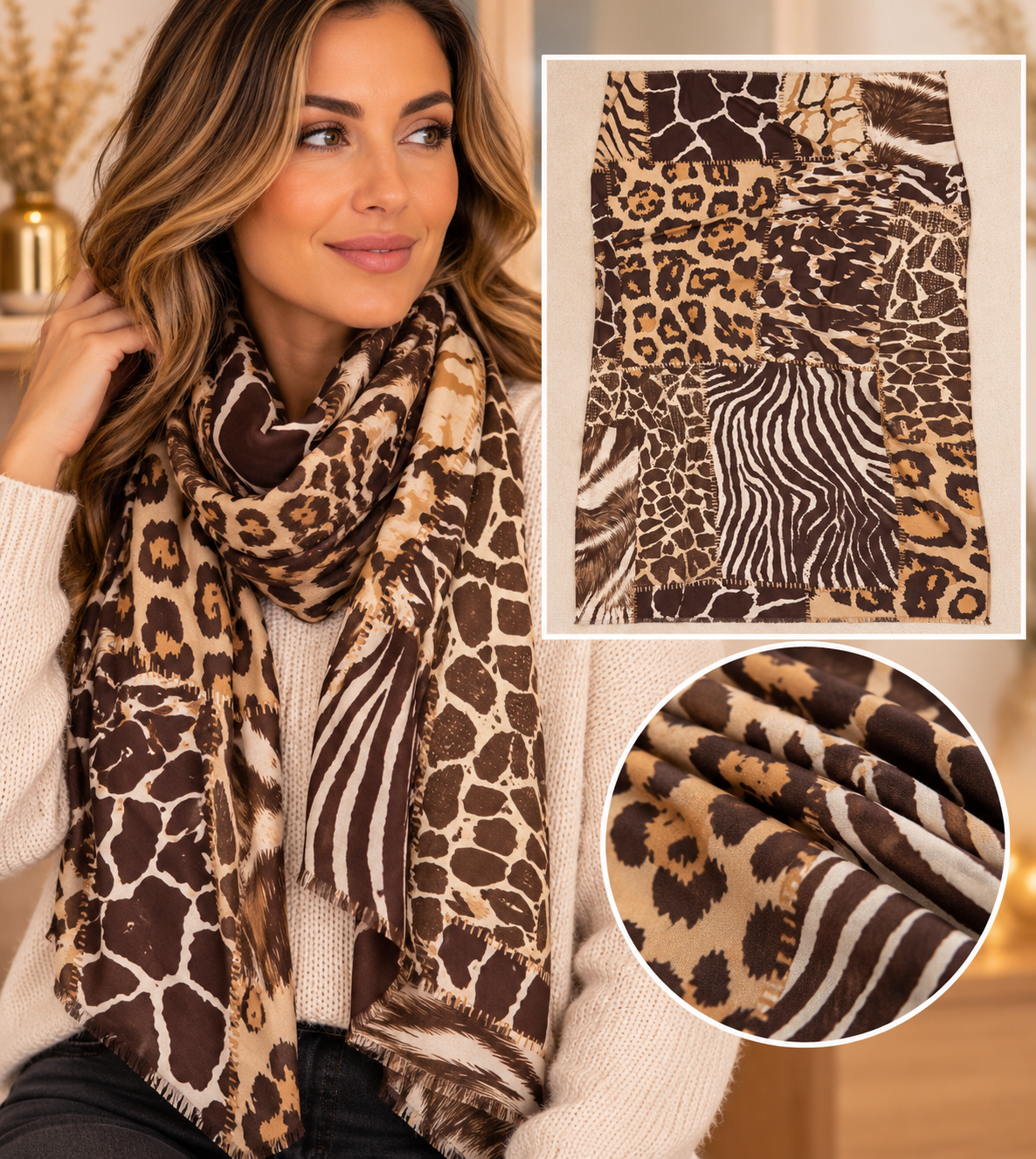 Foulard femme à motifs – Plusieurs modèles disponibles