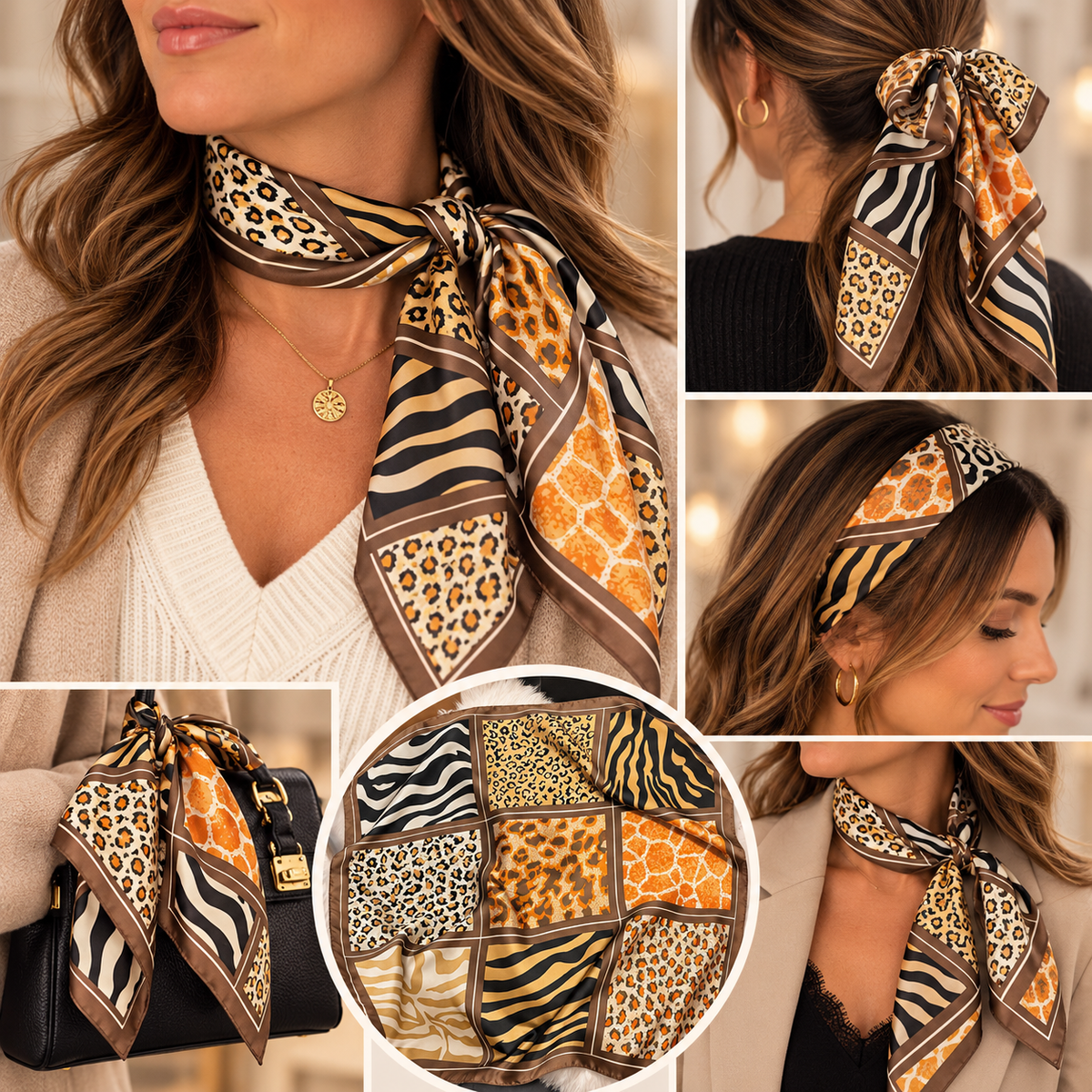 Carré foulard femme – Plusieurs modèles disponibles