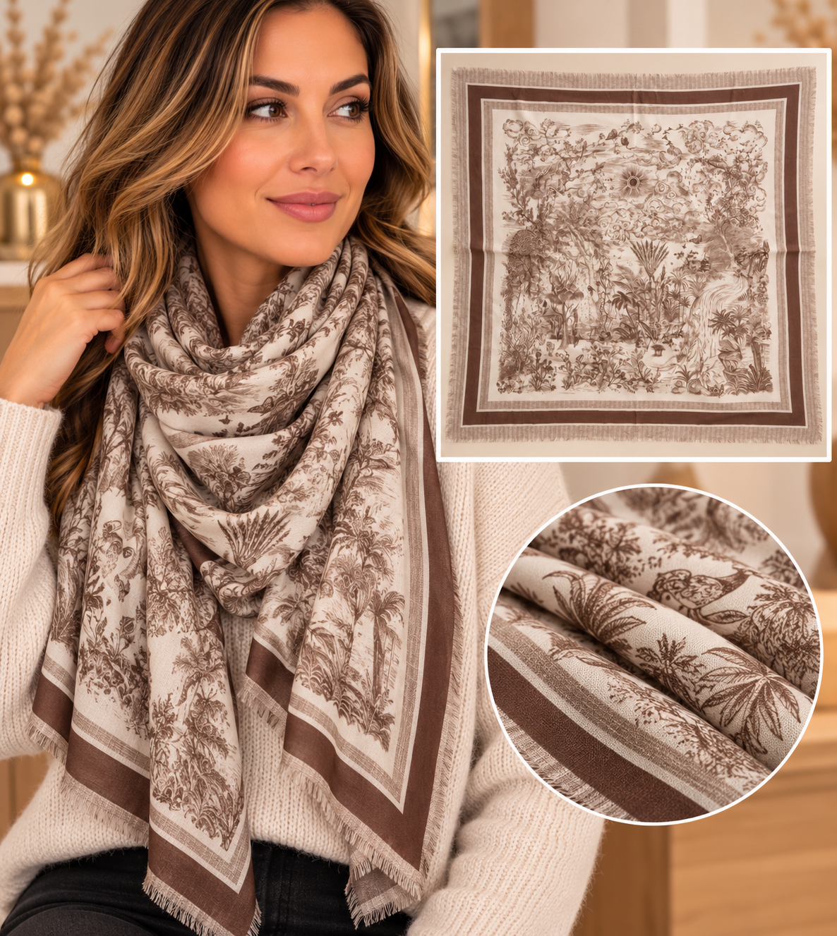 Foulard femme à motifs – Plusieurs modèles disponibles