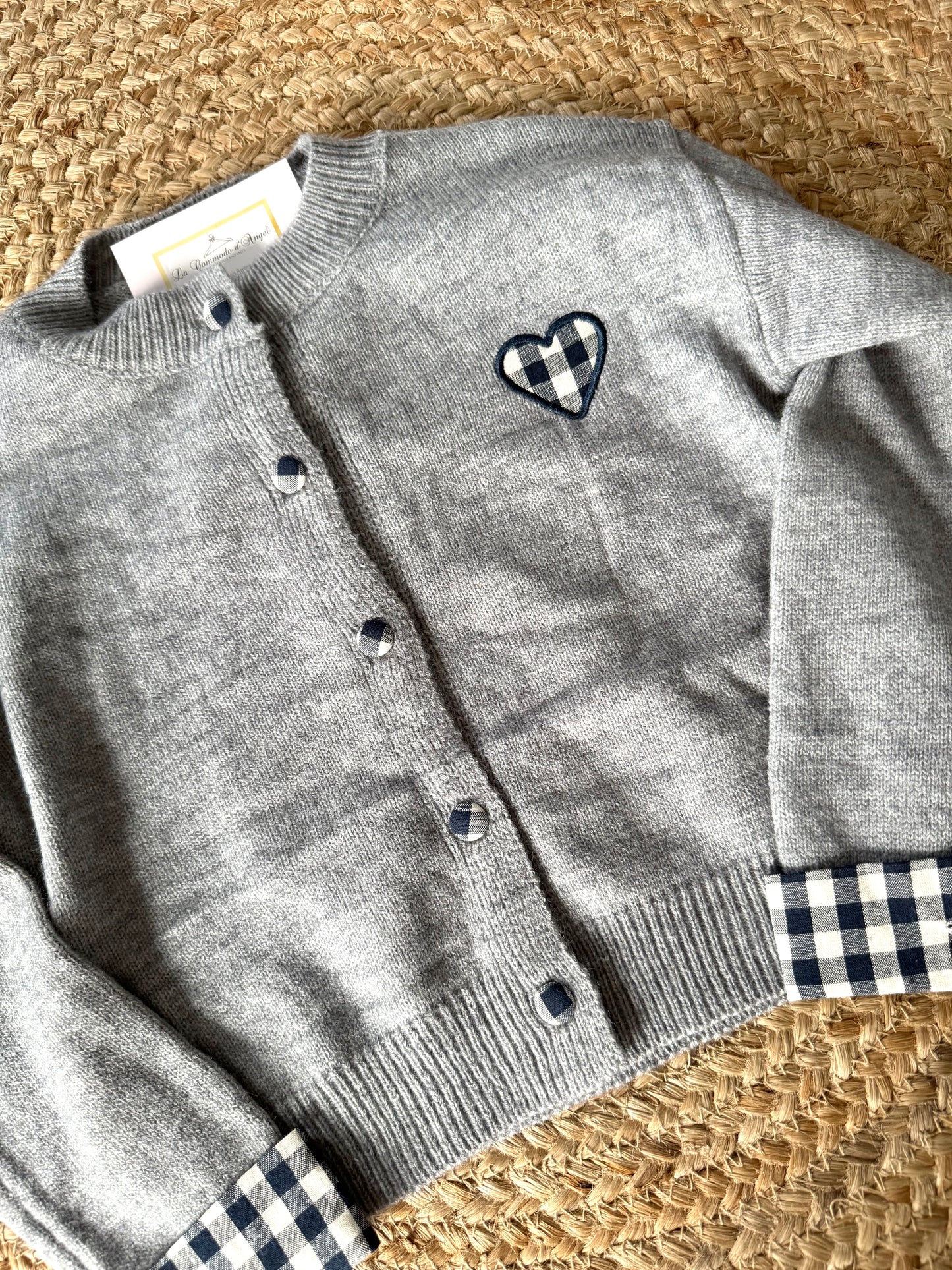 Gilet Uni avec Imprimé Vichy