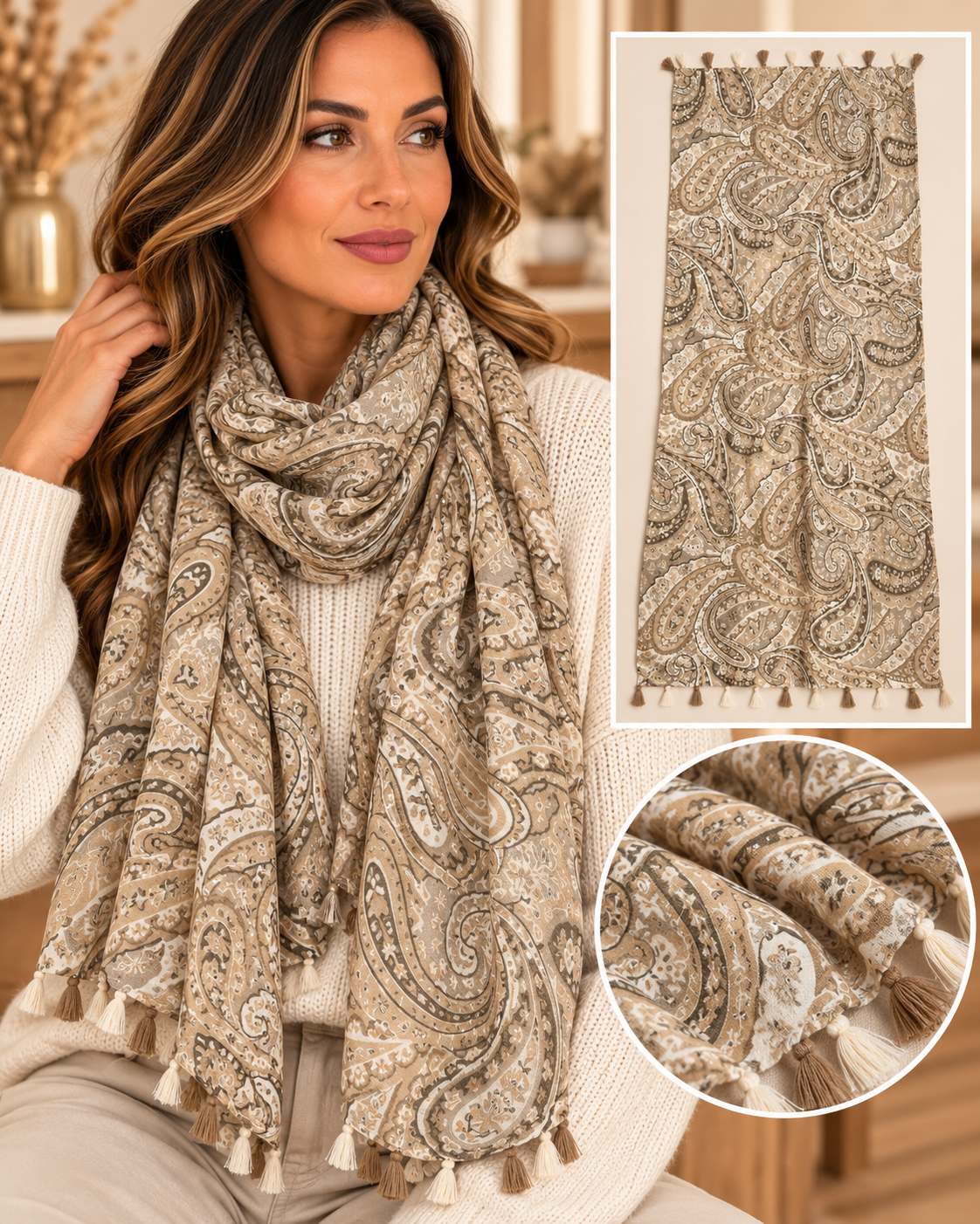 Foulard femme à motifs – Plusieurs modèles disponibles