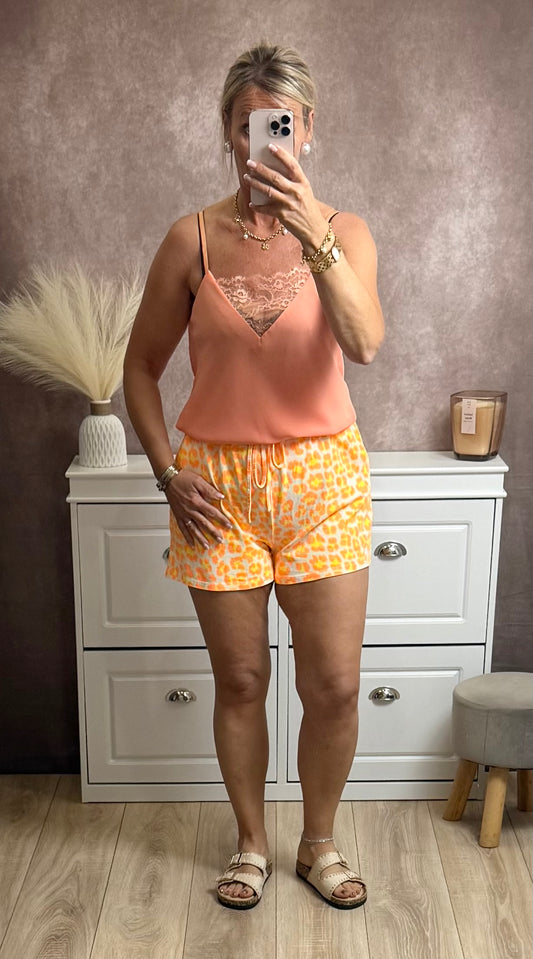 Short imprimé léopard coloré
