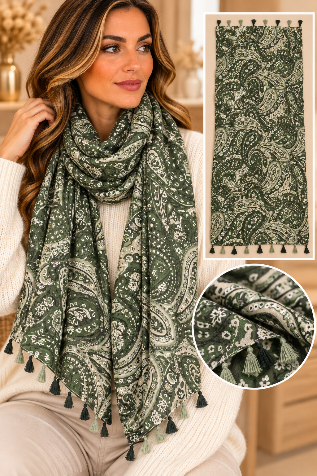 Foulard femme à motifs – Plusieurs modèles disponibles