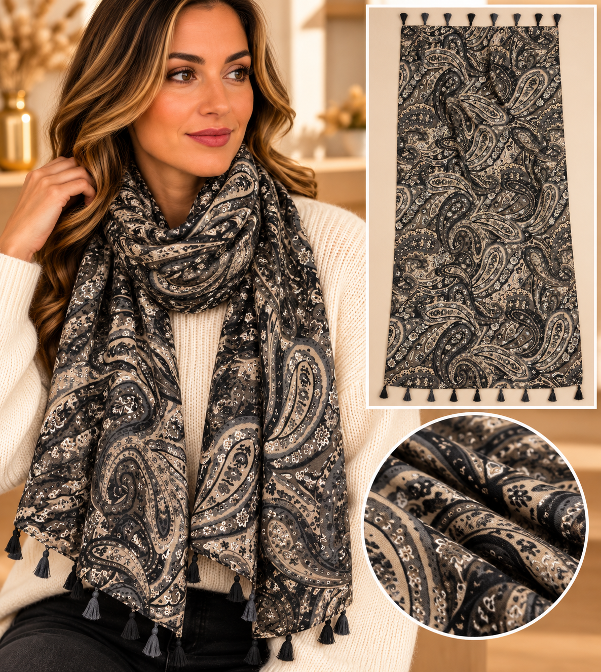 Foulard femme à motifs – Plusieurs modèles disponibles