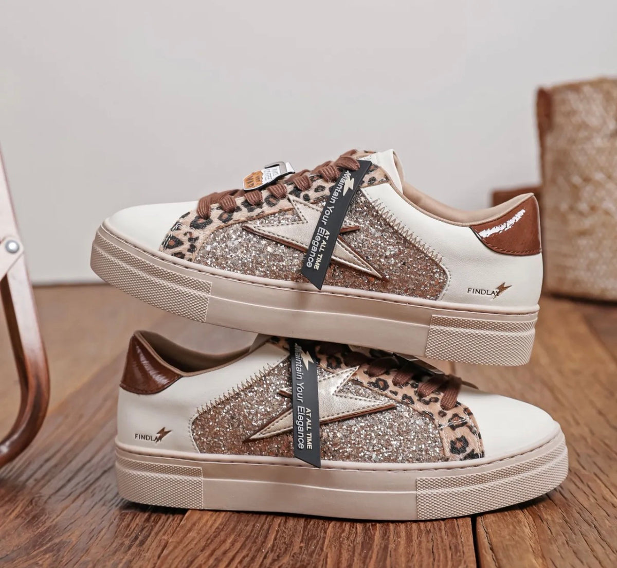 Baskets paillettes & imprimé léopard ✨🐆