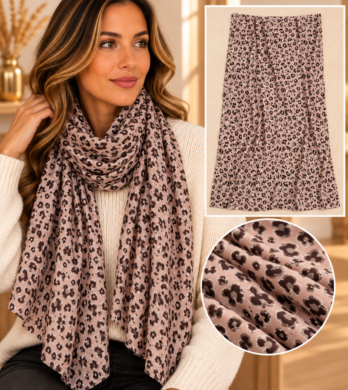 Foulard femme à motifs – Plusieurs modèles disponibles