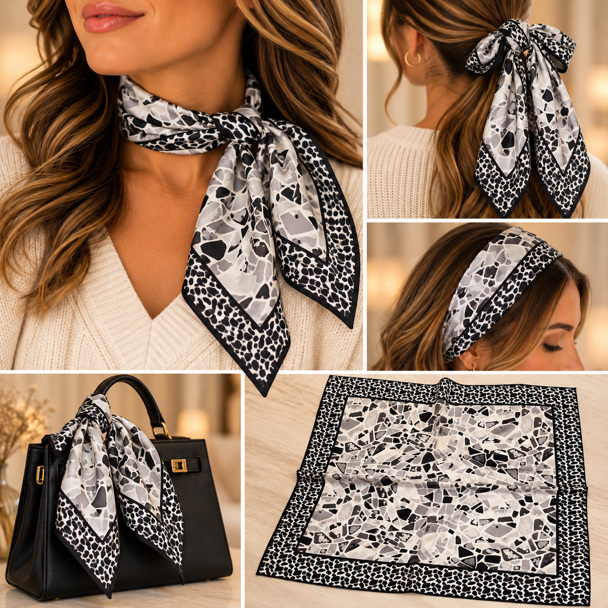 Carré foulard femme – Plusieurs modèles disponibles