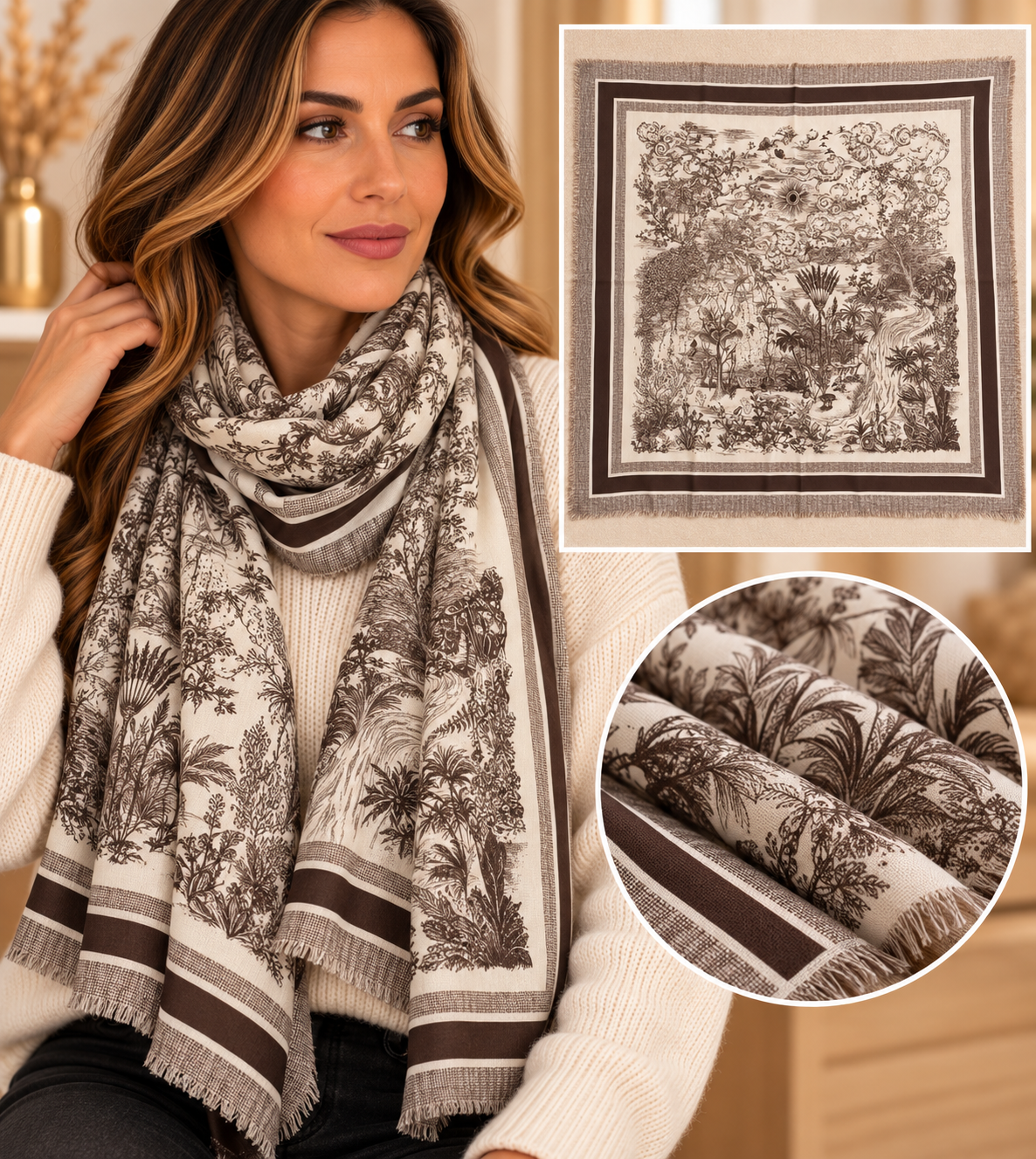 Foulard femme à motifs – Plusieurs modèles disponibles