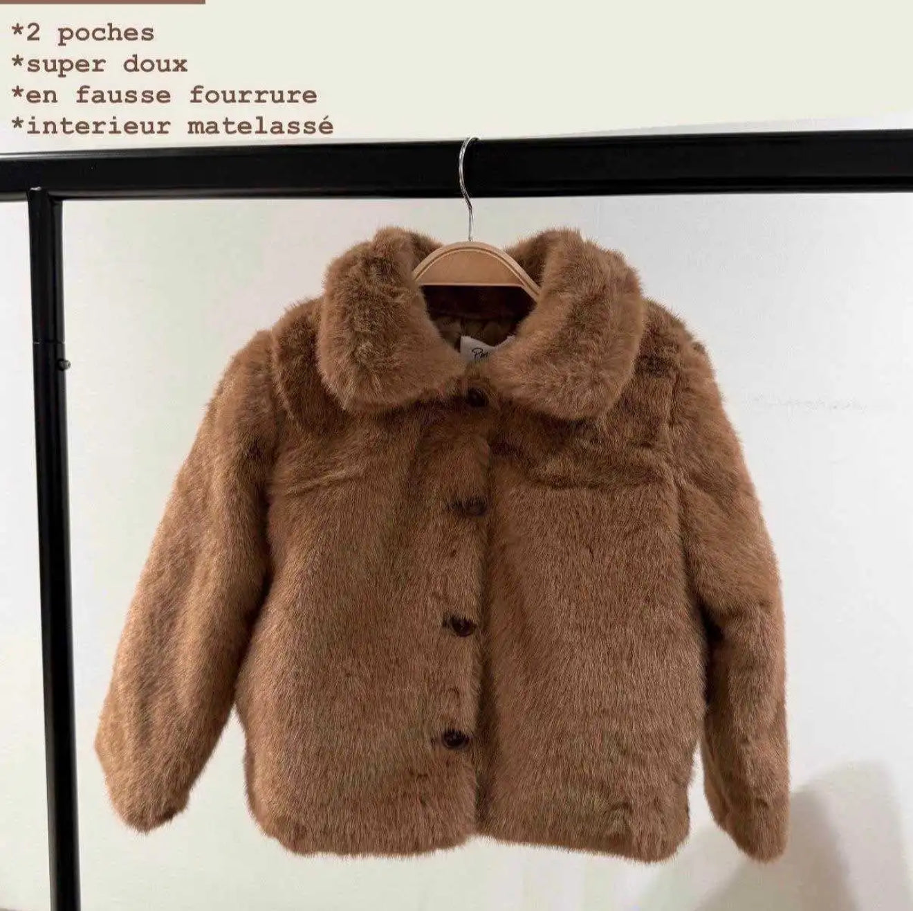 Veste fausse fourrure – Look Mère & Fille 🤎