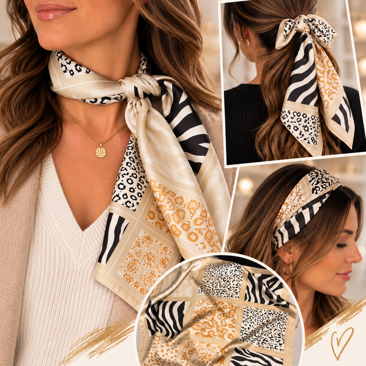 Carré foulard femme – Plusieurs modèles disponibles