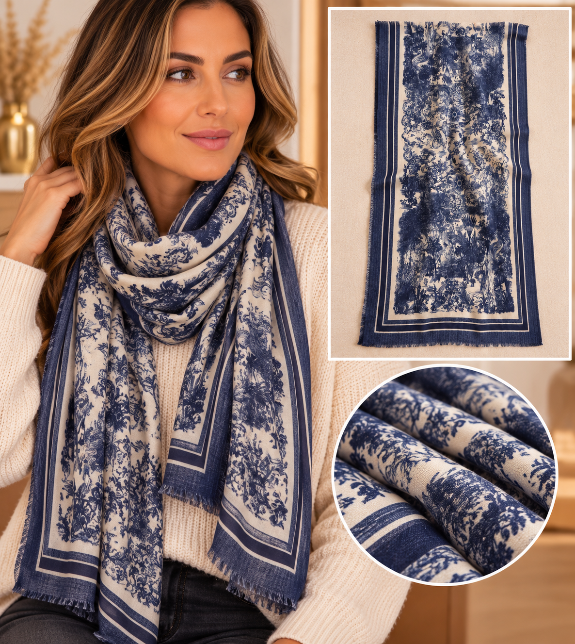 Foulard femme à motifs – Plusieurs modèles disponibles