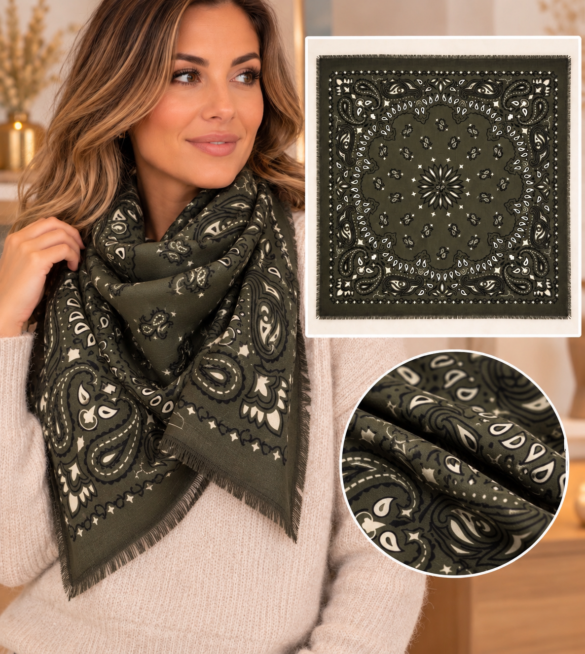 Foulard femme à motifs – Plusieurs modèles disponibles