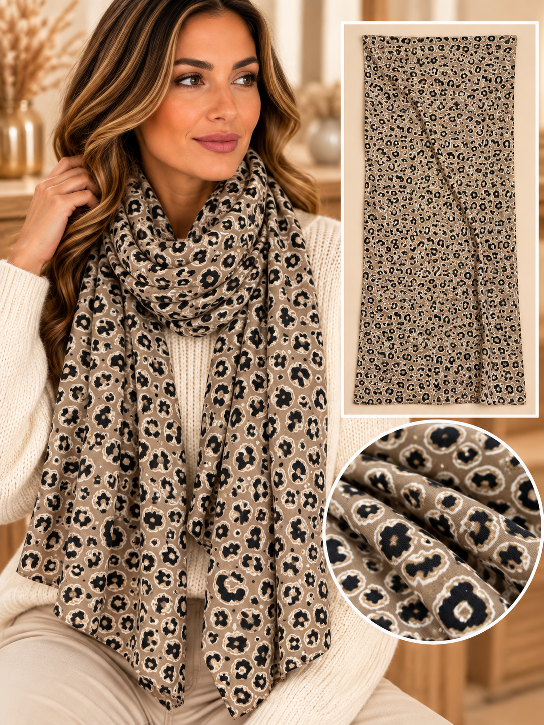 Foulard femme à motifs – Plusieurs modèles disponibles