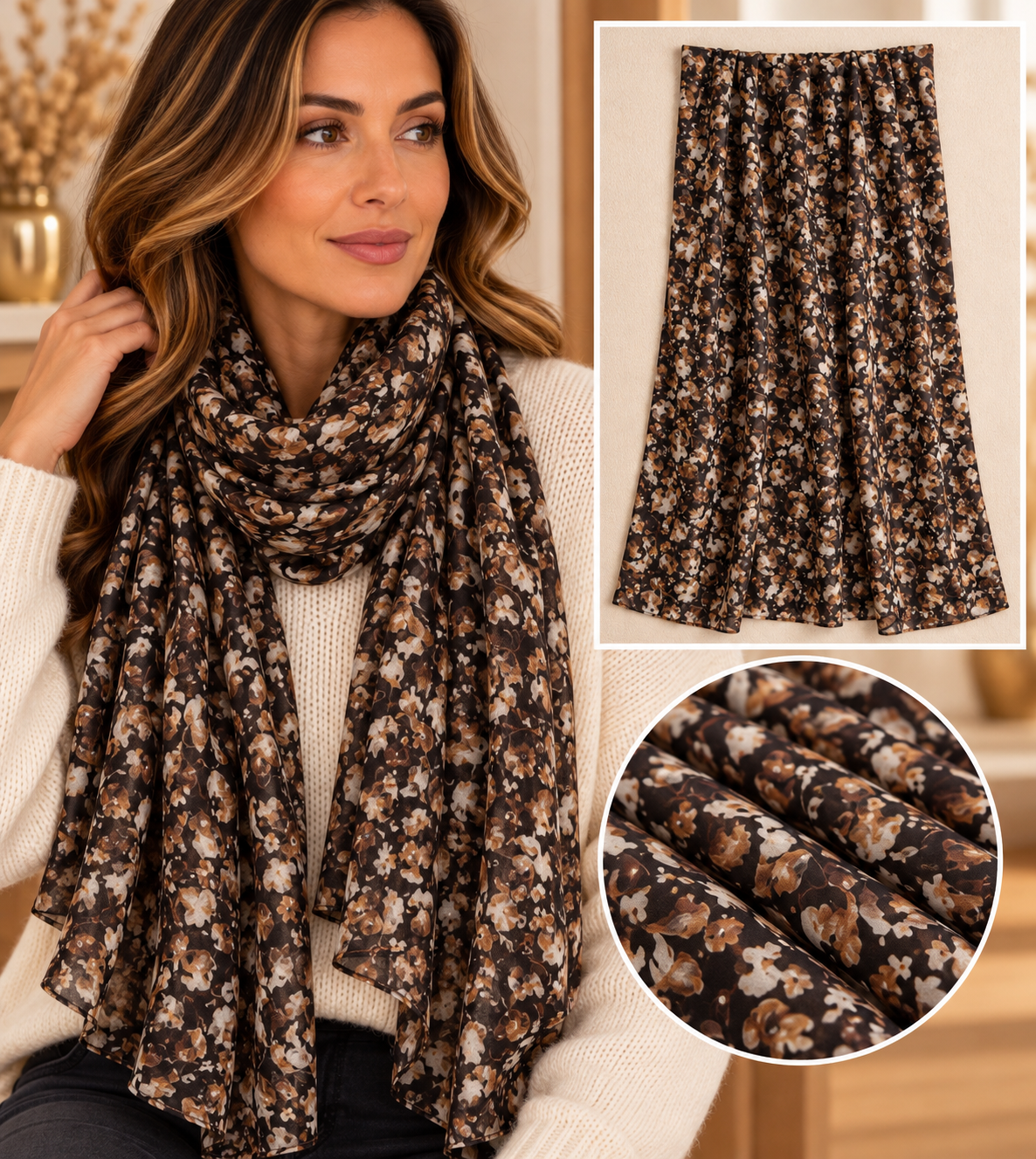 Foulard femme à motifs – Plusieurs modèles disponibles