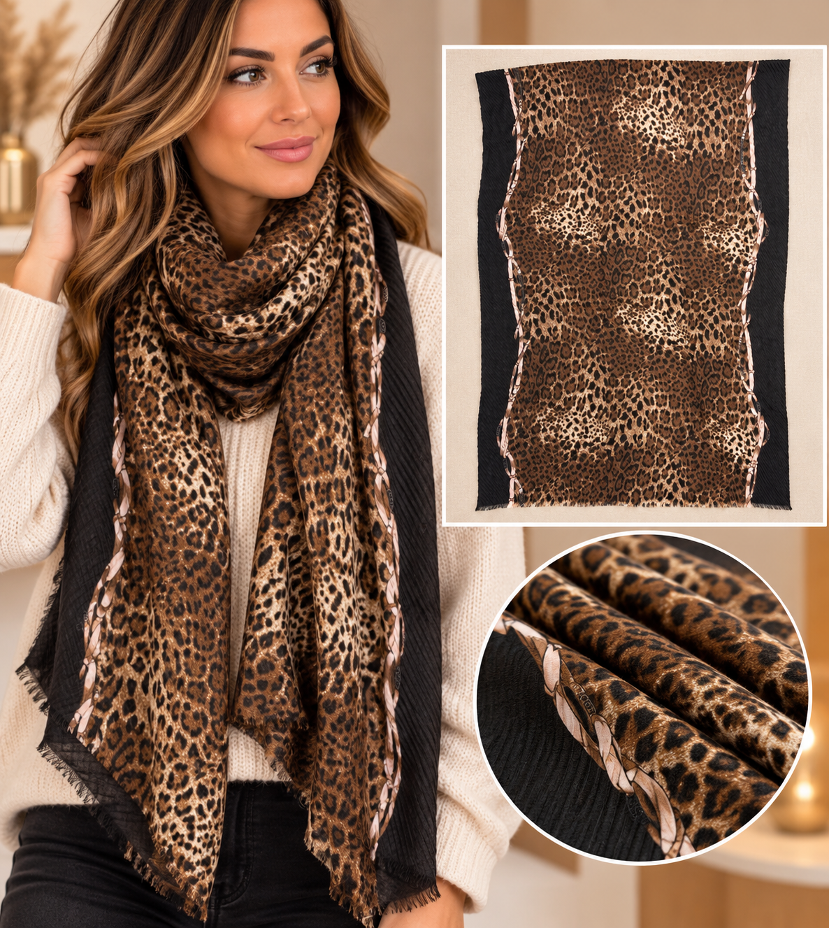 Foulard femme à motifs – Plusieurs modèles disponibles