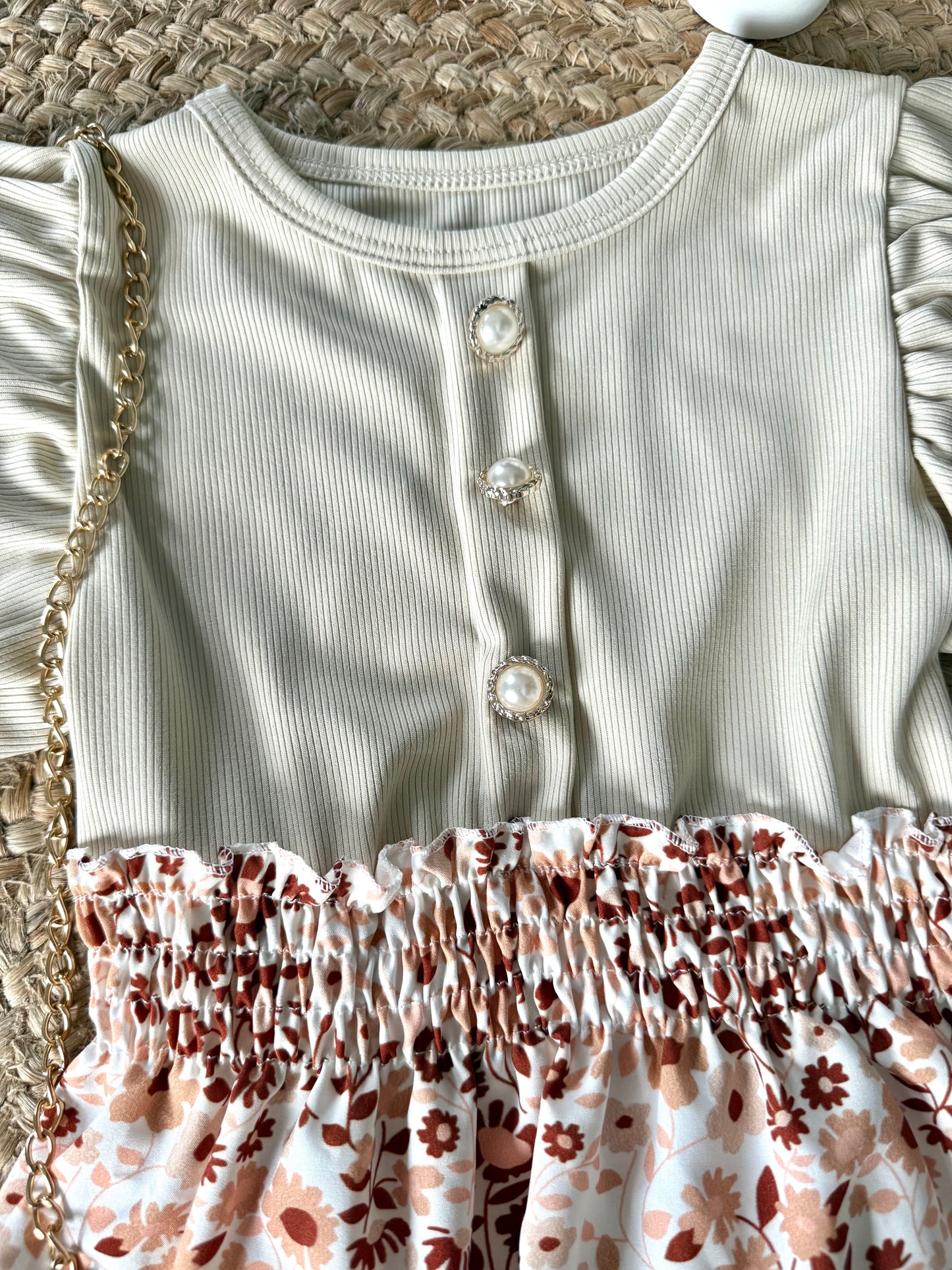 Robe Fleurie avec Sac Assorti