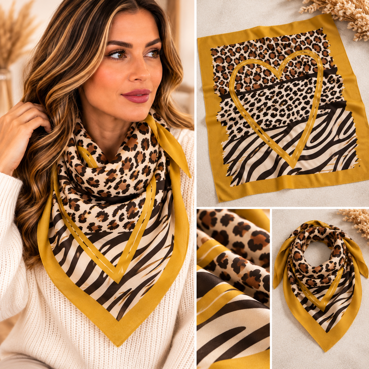 Foulard femme à motifs – Plusieurs modèles disponibles