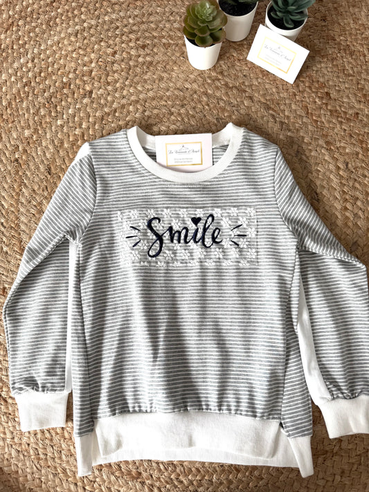 Pull Rayé Gris Smile