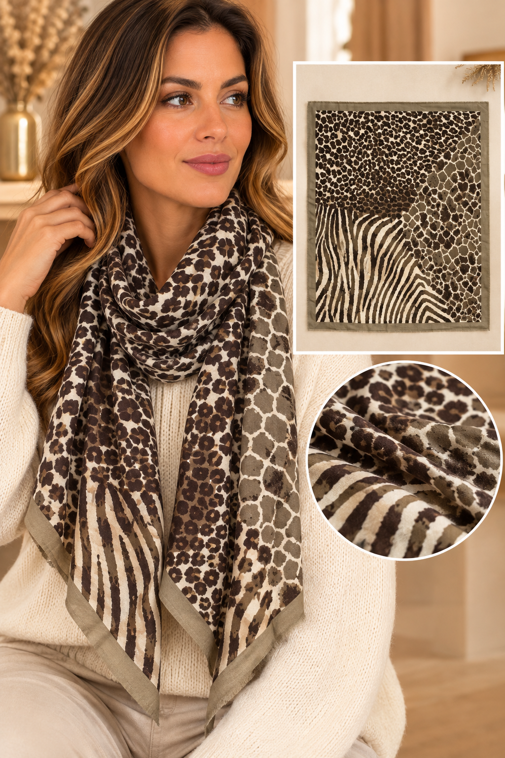 Foulard femme à motifs – Plusieurs modèles disponibles