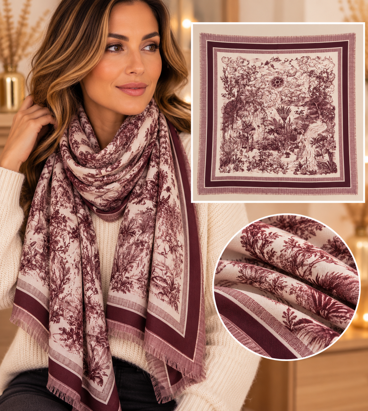 Foulard femme à motifs – Plusieurs modèles disponibles
