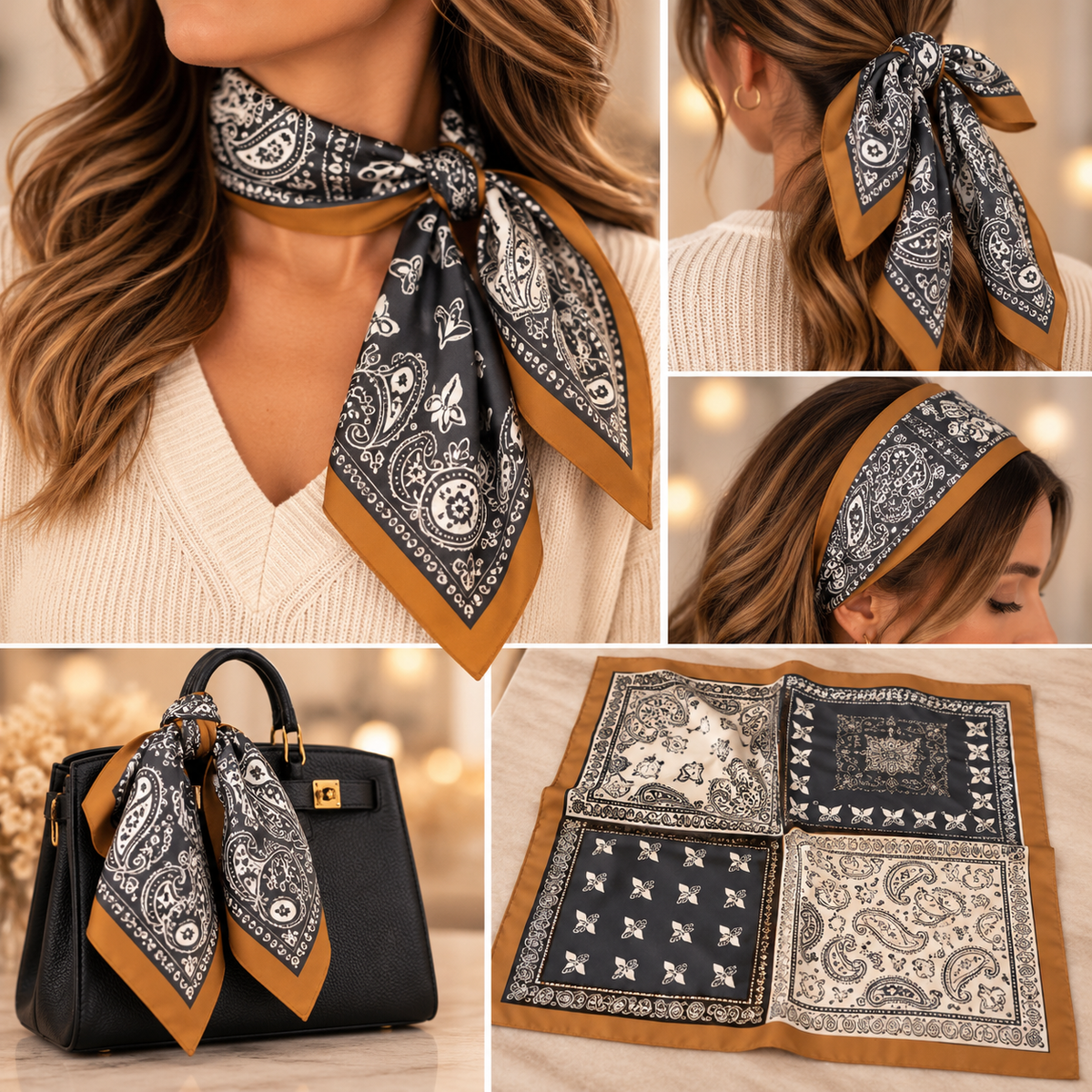 Carré foulard femme – Plusieurs modèles disponibles